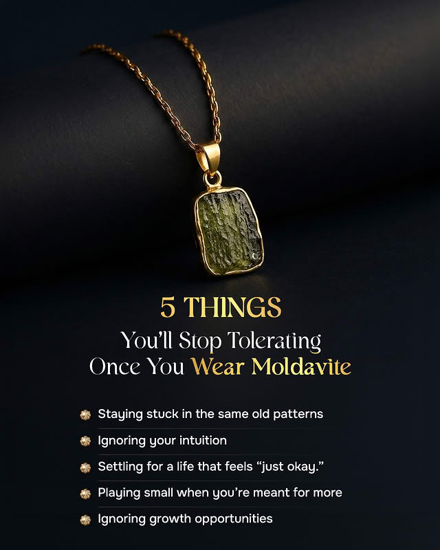 Moldavite pendant ad — listicle angle, five things you will stop tolerating